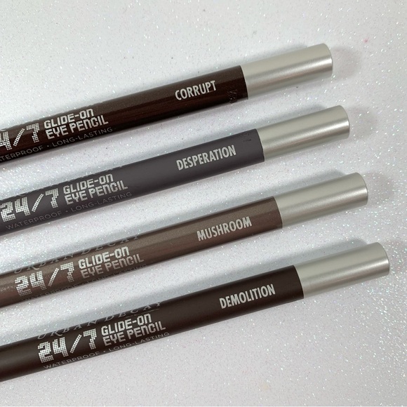 Urban Decay Eyeliner Bundle: Corrupt, Desperation, Mushroom, & Demolition NWOB - Picture 2 of 6